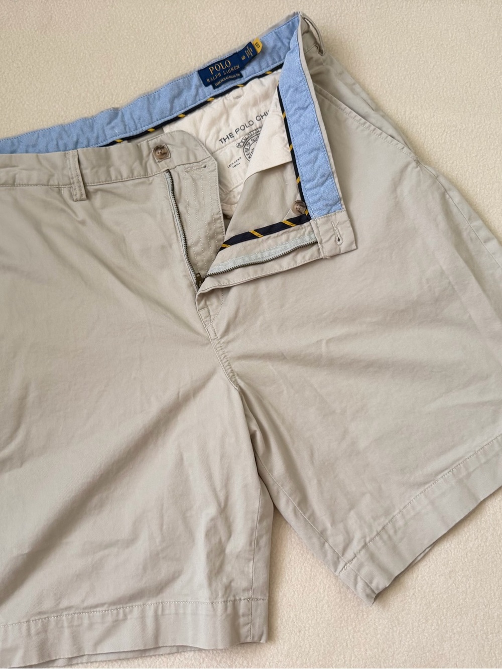 Polo by Ralph Lauren Light Khaki Flat-Front Men’s Shorts